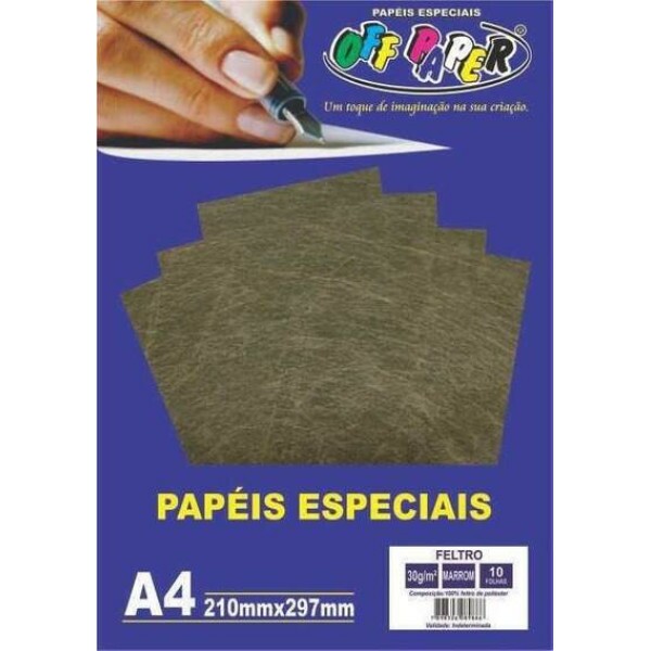Feltro Marrom A4 30g 10 Fls - Off Paper