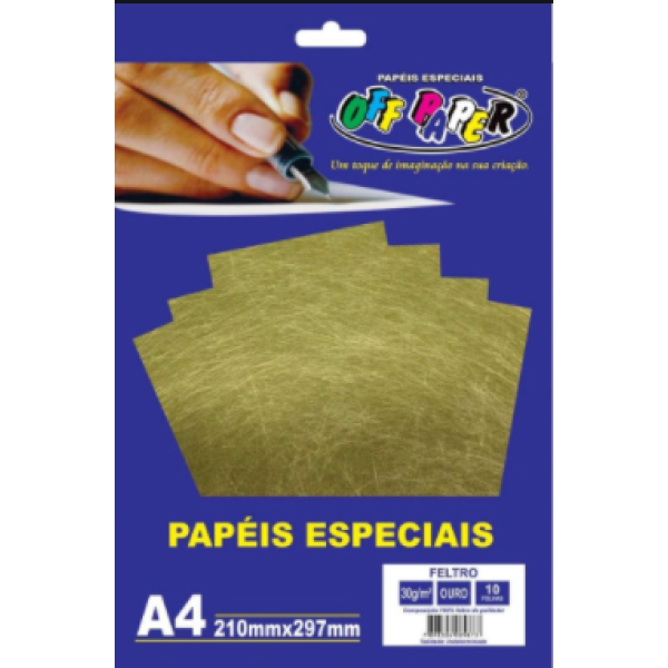 Feltro Ouro A4 30g 10 Fls - Off Paper
