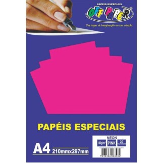 Papel Neon Pink A4 180G 20Fls - Off Paper