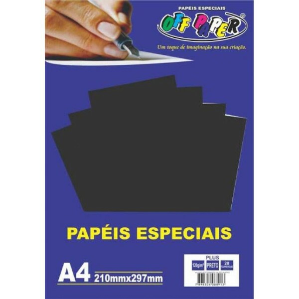 Papel Plus Preto 120G A4 20 Fls - Off Paper