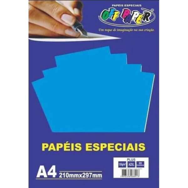 Papel Plus Azul 120G A4 20 Fls - Off Paper