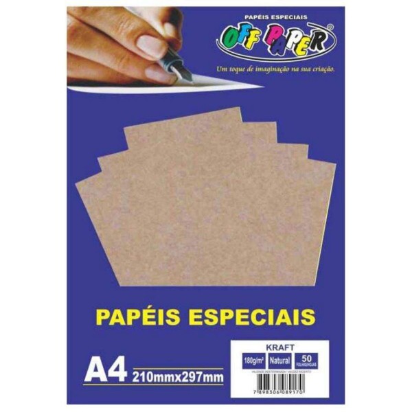 Papel Kraft Linho A4 180G 50 Fls - Off Paper