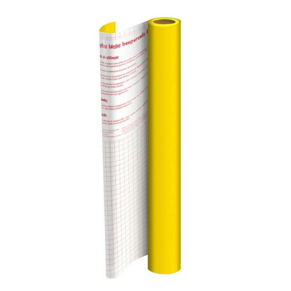 Rolo de Adesivo Amarelo - 45cm x 2mt
