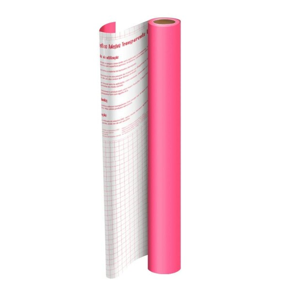 Rolo de Adesivo Rosa - 45cm x 2mt
