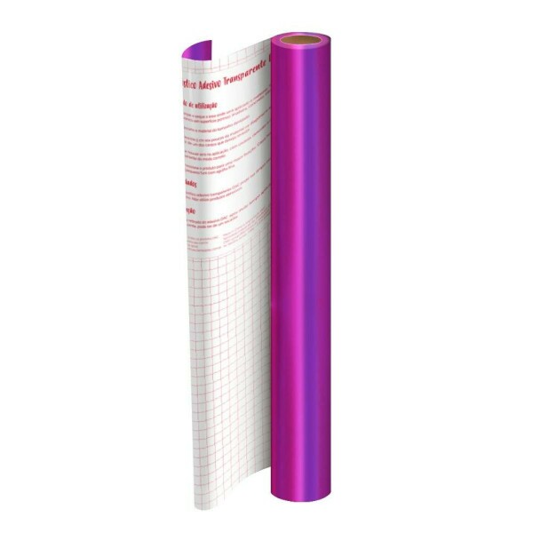 Rolo de Adesivo Roxo Metalizado - 45cm x 2mt