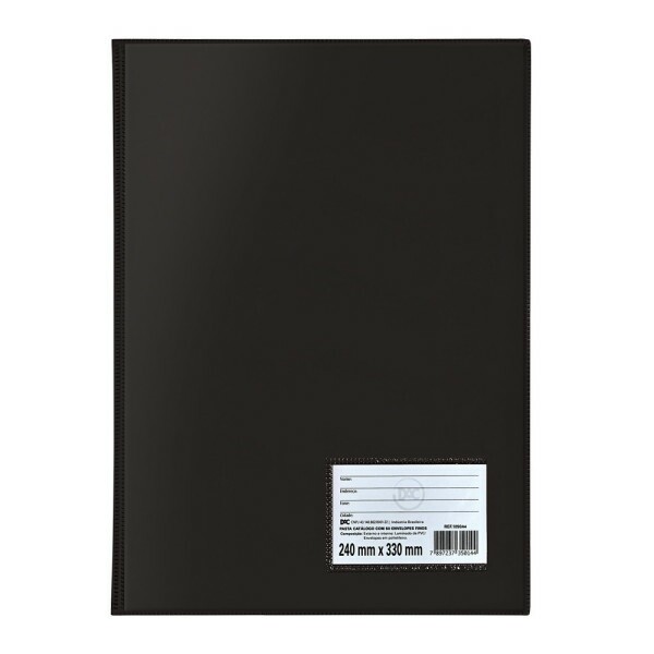 Pasta Cat�logo Oficio - 50 Envelopes Finos - Preto
