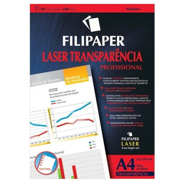 Filipaper Laser Transpar�ncia com Tarja para Laser A4 c/ 10 Folhas