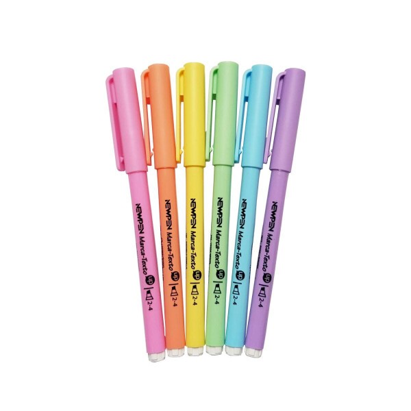 Marca texto Pastel - Kit com 6 Unidades - Newpen