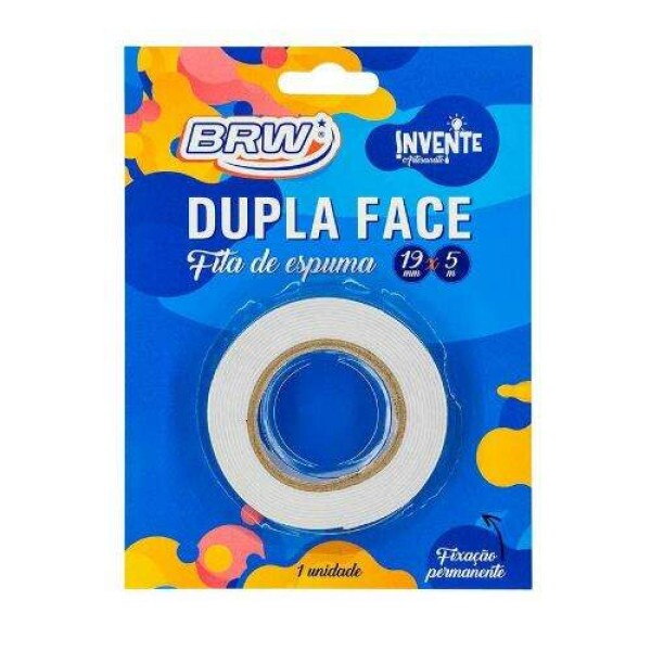 Fita Adesiva Dupla Face Espuma - 19mm x 5m - BRW