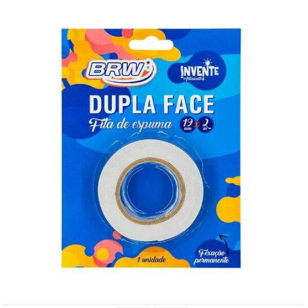 Fita Adesiva Dupla Face Espuma - 19mmX2m - BRW