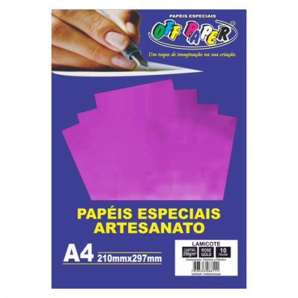 Papel Lamicote Rose Gold A4 250G 10 Fls - Off Paper