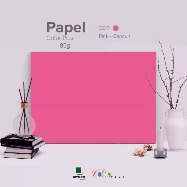 Papel Color Plus 80g A4 - Rosa Pink (Cancun) - 27 Folhas