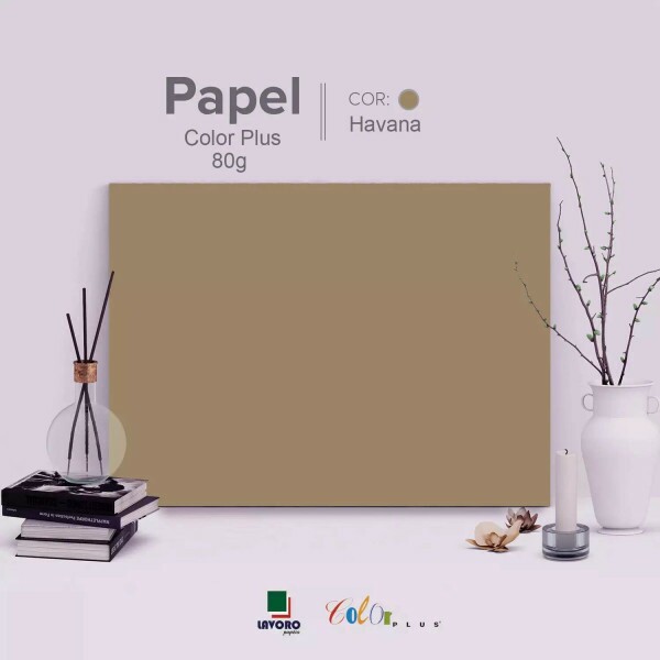 Papel Color Plus 80g 30,5x30,5 - Marrom Claro (Havana) - 30 Folhas