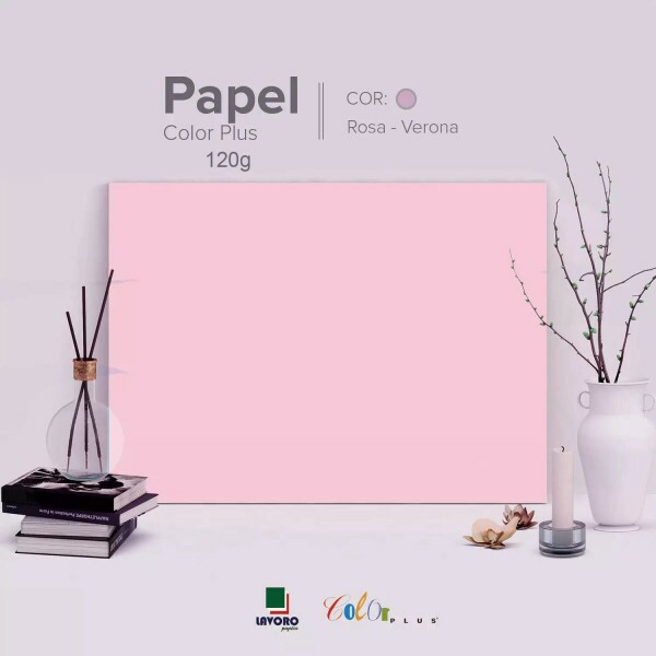 Papel Color Plus 120g 30,5x30,5 - Rosa Beb (Verona) - 30 Folhas