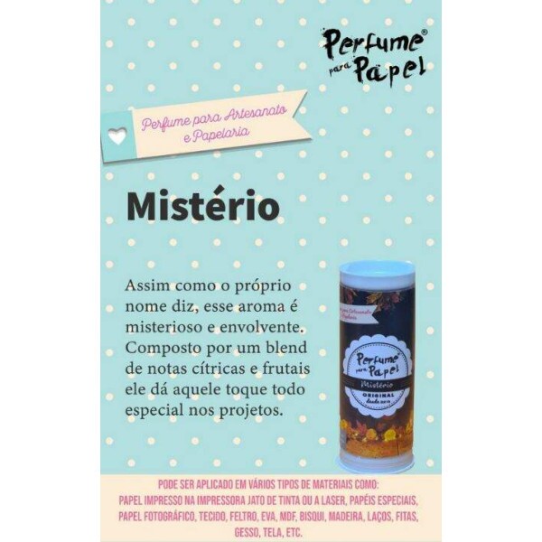Perfume para Papel - Aroma Mistrio 30ml + Embalagem Colecionvel