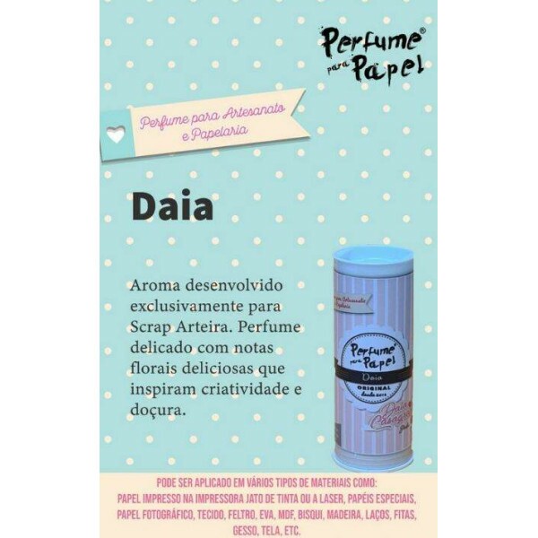 Perfume para Papel - Aroma Daia 30ml + Embalagem Colecionvel