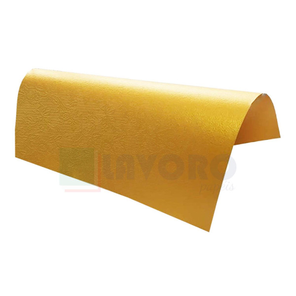 Papel Perolizado Floren�a Ouro 250g 30,5x30,5 - 06 Folhas