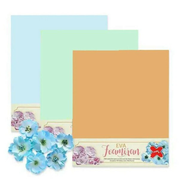 Placa de EVA Foamiran Para Flores - 30 x 35 cm Sortido - Tons de Flores Luxo - Make+