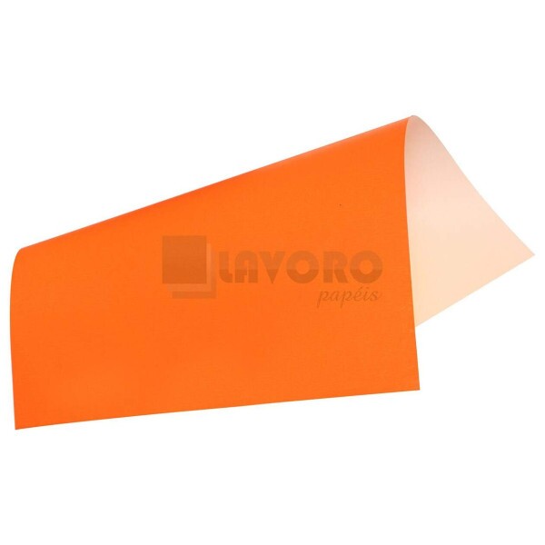 Papel Adesivo Fluorescente Laranja 90g A4 - 25 Folhas