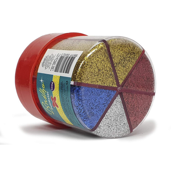 Glitter Pote 100gr - Ouro/Prata/Vermelho/Azul