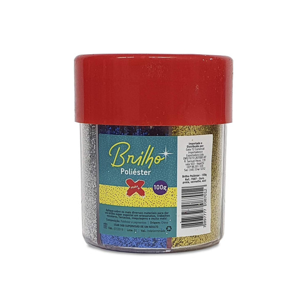 Glitter Pote 100gr - Ouro/Prata/Vermelho/Azul