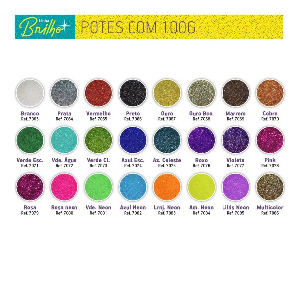 Glitter Pote 100gr - Laranja Neon