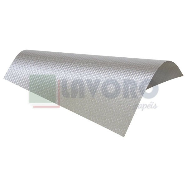 Papel Perolizado Matelass� Prata 30,5x30,5 - 06 Folhas