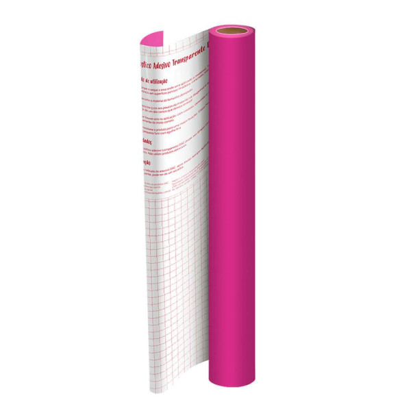 Rolo de Adesivo Rosa PVC - 45cm x 10m x 0,08mm