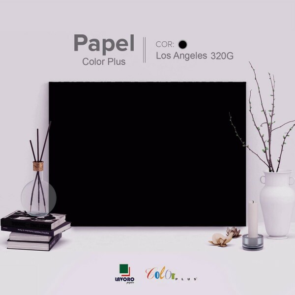 Papel Color Plus 320g A4 - Preto (Los Angeles) - 27 Folhas