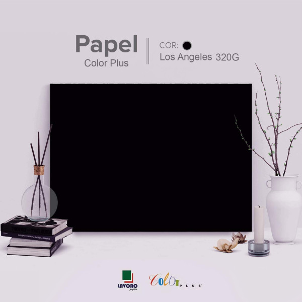 Papel Color Plus 320g 30,5x30,5 - Preto (Los Angeles) - 30 Folhas