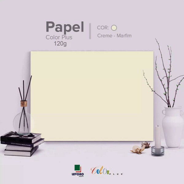 Papel Color Plus 120g A4 - Creme (Marfim) - 27 Folhas