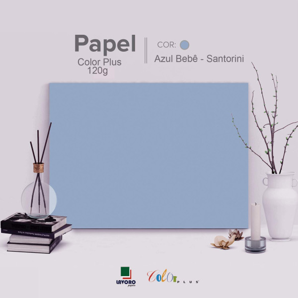 Papel Color Plus 120g 30,5x30,5 - Azul Beb� (Santorini) - 30 Folhas