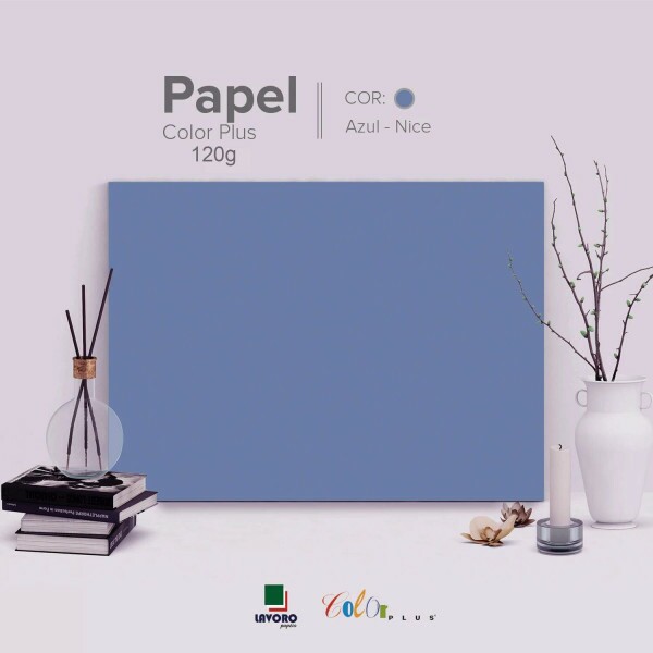 Papel Color Plus 120g A4 - Azul Acinzentado (Nice) - 27 Folhas
