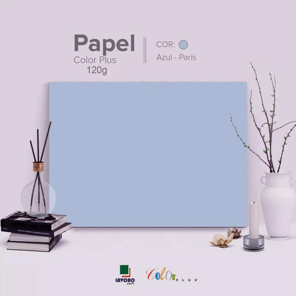 Papel Color Plus 120g 30,5x30,5 - Azul Claro (Paris) - 30 Folhas