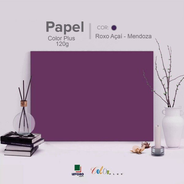 Papel Color Plus 120g 30,5x30,5 - Roxo A�a� (Mendoza) - 30 Folhas