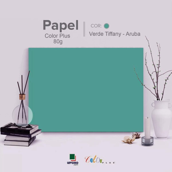 Papel Color Plus 80g A4 - Verde Tiffany (Aruba) - 27 Folhas
