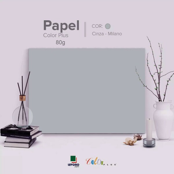 Papel Color Plus 80g 30,5x30,5 - Cinza (Milano) - 30 Folhas