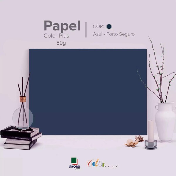 Papel Color Plus 80g A4 - Azul Marinho (Porto Seguro) - 27 Folhas