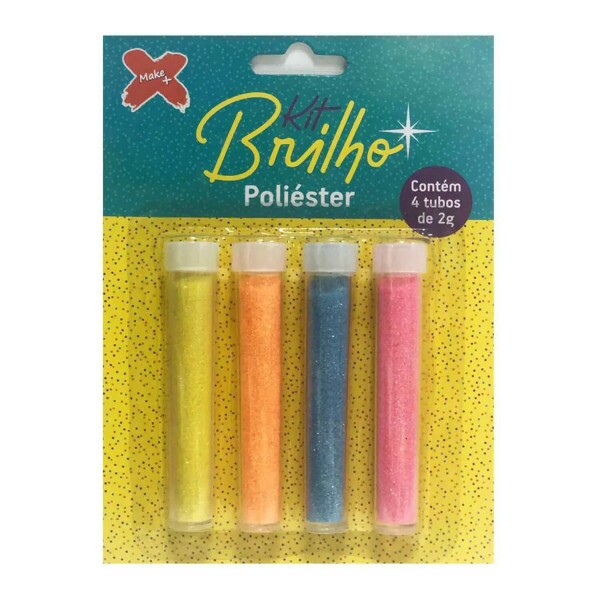 Kit Blister Brilho Glitter 2gr - 4 Cores - Make+