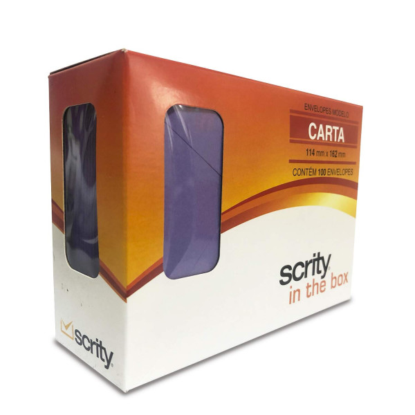 Envelope Carta - Roxo Amsterdam - 114X162 mm - 100 Envelopes - SCRITY