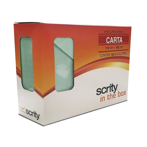 Envelope Carta - Verde �gua Tahiti - 114X162 mm - 100 Envelopes - SCRITY