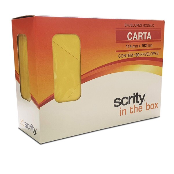 Envelope Carta - Amarelo Rio de Janeiro - 114X162 mm - 100 Envelopes - SCRITY