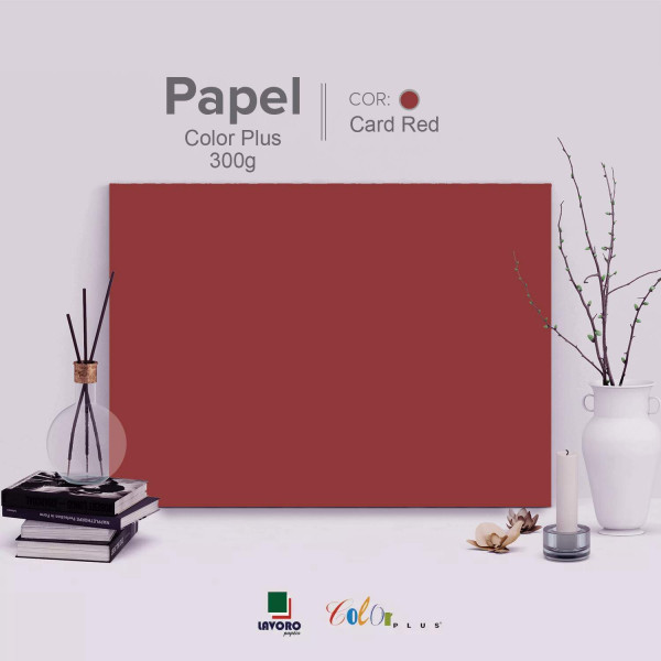 Papel CardPlus Red 300g 30,5x30,5 - 30 Folhas