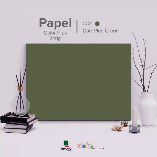 Papel CardPlus Green 240g 30x60 - 21 Folhas