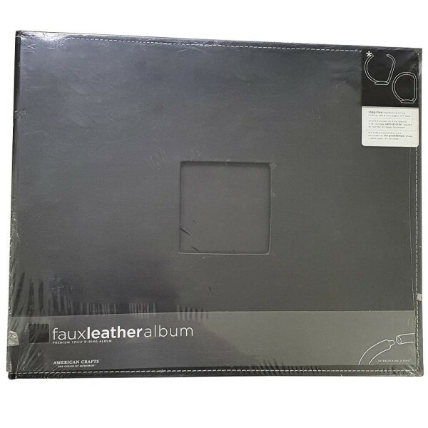 �lbum 12x12 Dring Faux Leather - Dring Black - American Crafts
