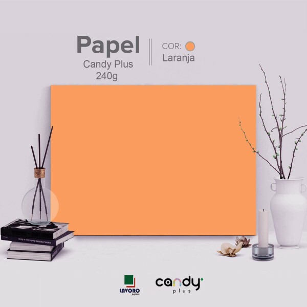 Papel Candy Plus - Laranja (Costa do Marfim) - 240g 30,5x30,5 - 30 Folhas
