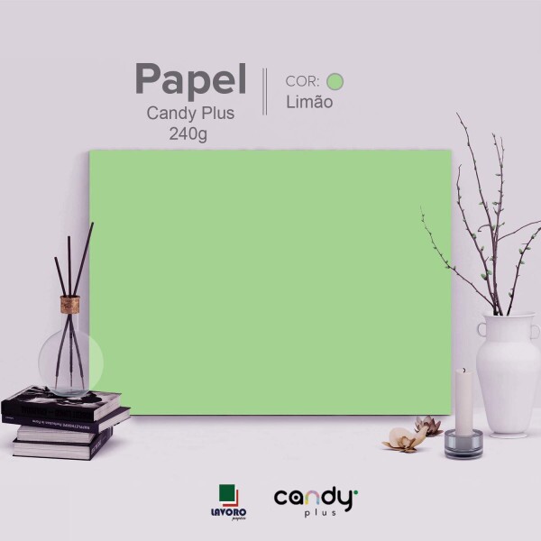 Papel Candy Plus - Lim�o (Veneza) - 240g 30,5x30,5 - 30 Folhas