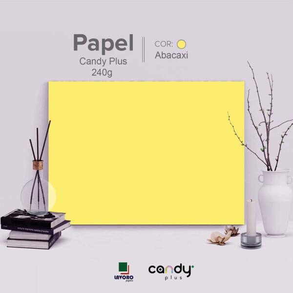 Papel Candy Plus - Abacaxi (Maced�nia) - 240g A4 - 27 Folhas