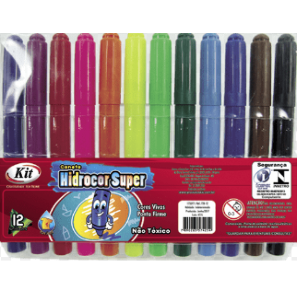 CANETA HIDROCOR 12 CORES JUMBO - KIT