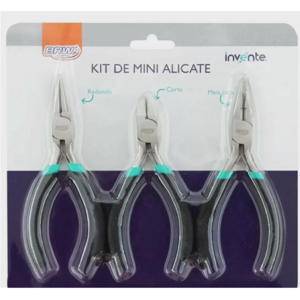 KIT ALICATES 3 EM 1 - MEIA CANA, CORTE e REDONDO - BRW